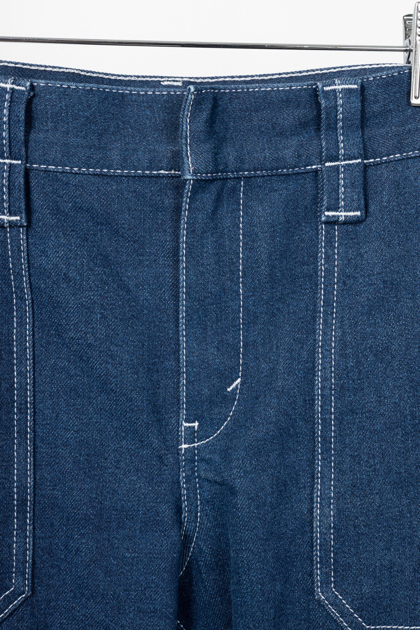 Chloe Chloe SS18 Runway Cotton Denim Cropped Circle-Stitch Jeans Size 28" / US 6 / IT 42 - 8 Thumbnail