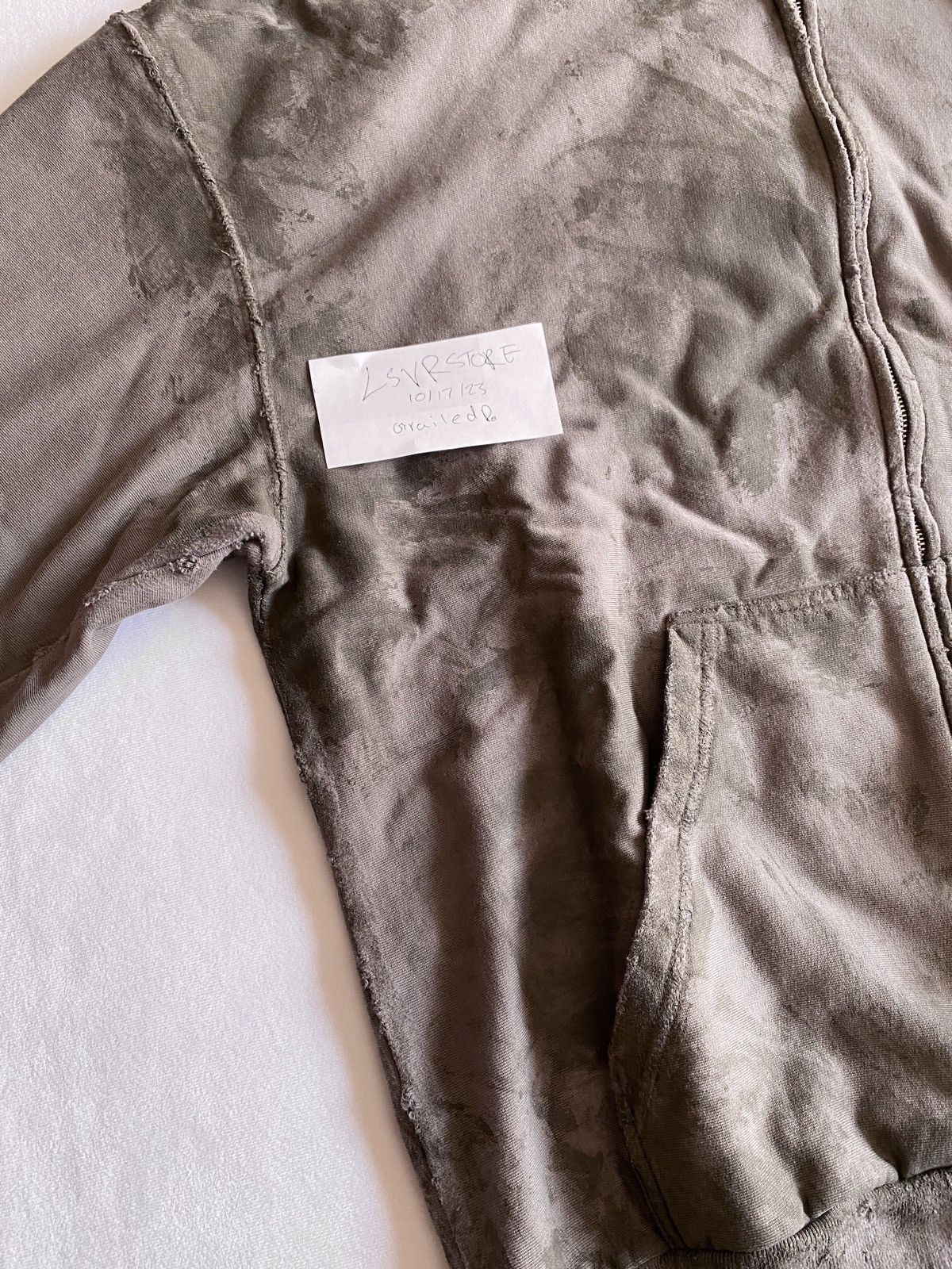 Balenciaga BALENCIAGA Destroyed Mud Gaffer Zip Hoodie Grey Medium Size US M / EU 48-50 / 2 - 7 Thumbnail