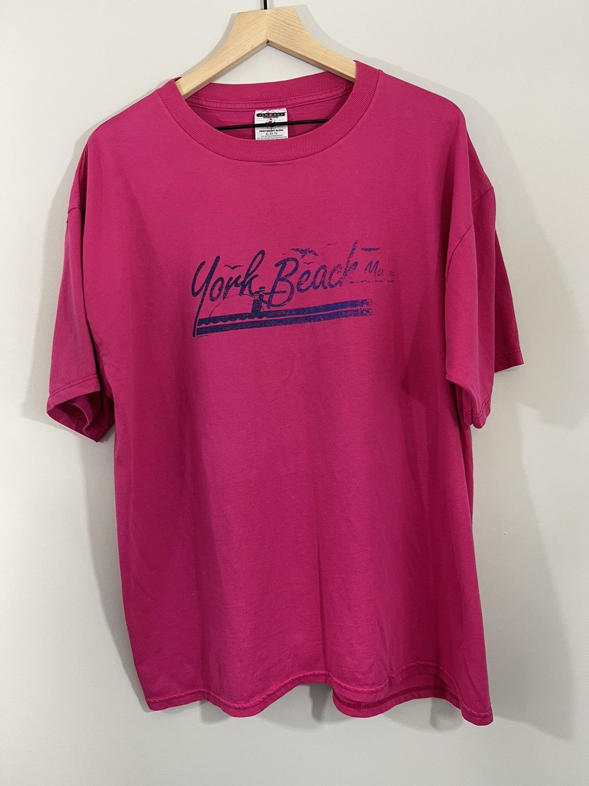 Vintage York Beach Maine Faded Pink Tee Size US XL / EU 56 / 4 - 2 Thumbnail