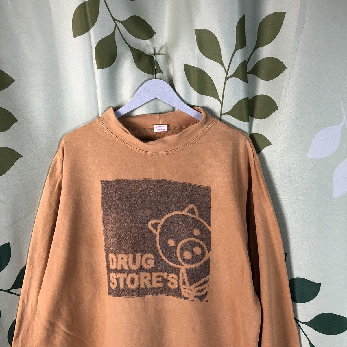 Japanese Brand Drug Stores pig Brown Sweatshirt #7423 Size US XL / EU 56 / 4 - 2 Thumbnail