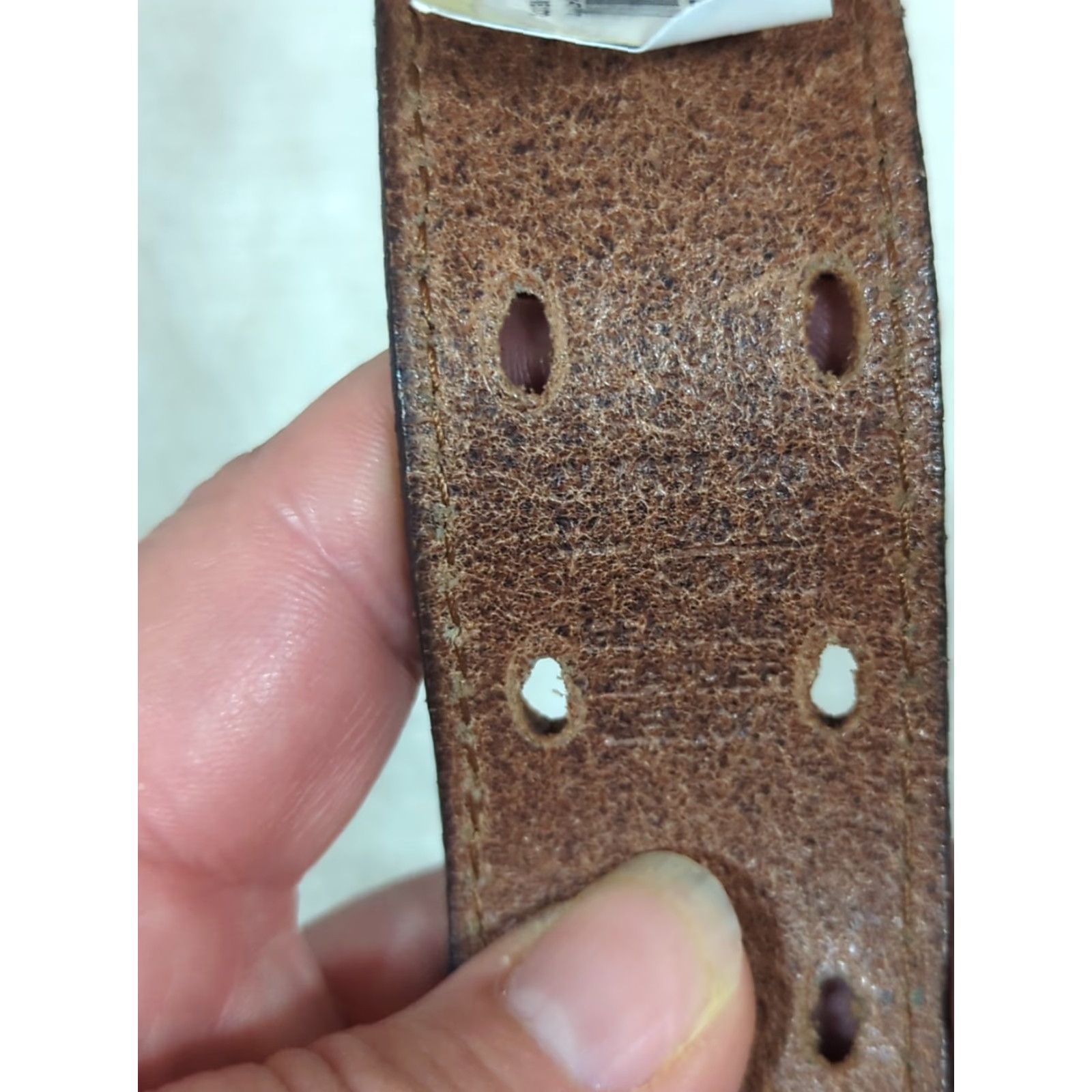 Doublet Mens Belt Brown Leather 2 Hole Double Prong 2XL Mexico Belt Width 1.5" Buckle Work Belt Mens Size ONE SIZE - 6 Thumbnail
