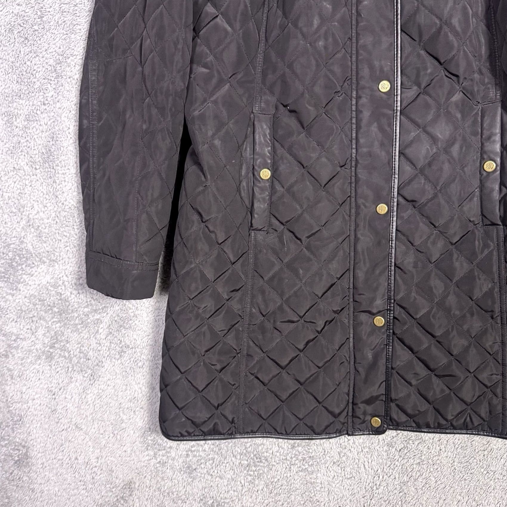 Ralph Lauren Ralph Lauren Jacket Women M Diamond Quilted Equestrian Barn Puffer Hood Full Zip - Black Label Size M / US 6-8 / IT 42-44 - 3 Thumbnail