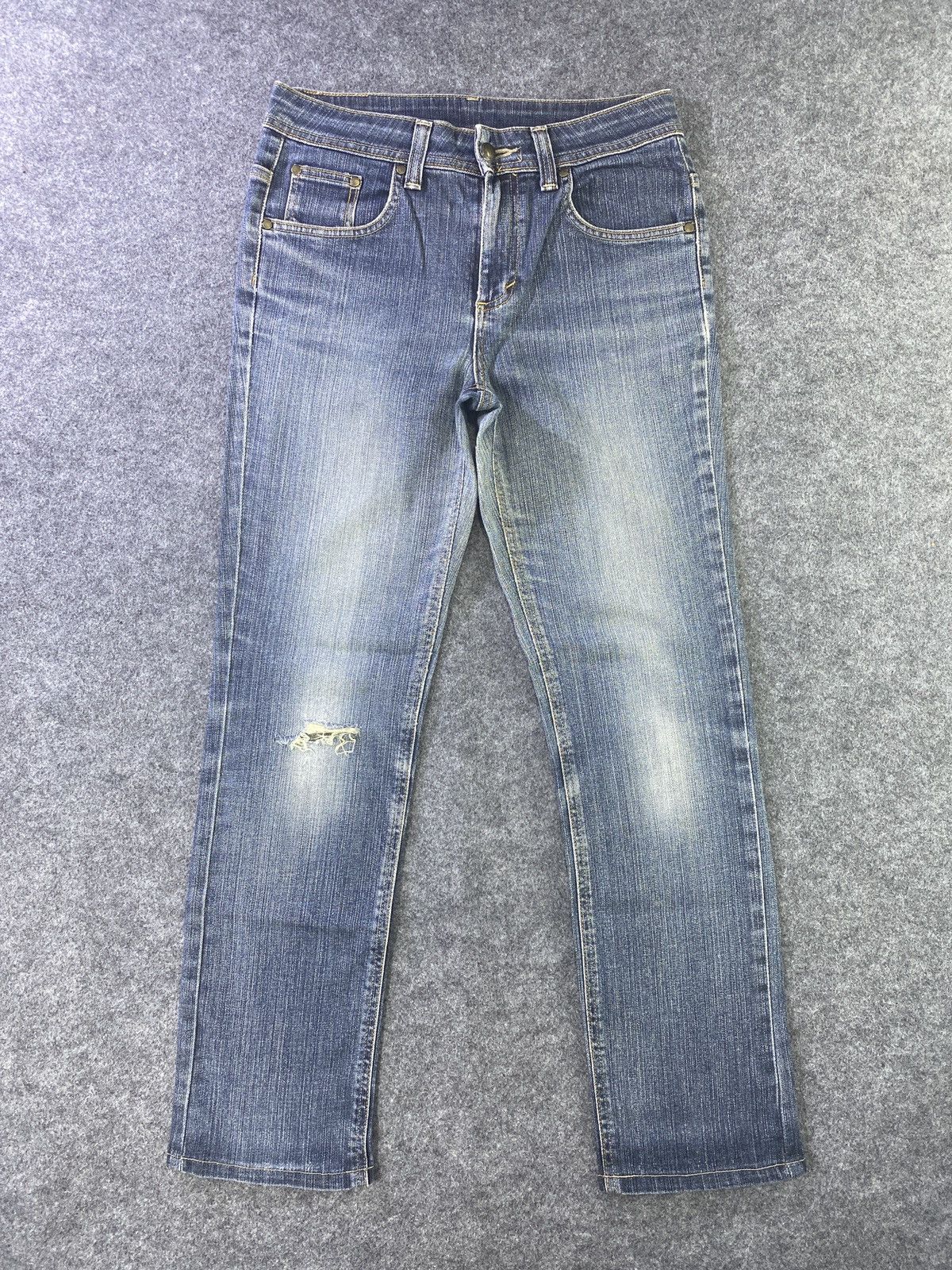 Miss Edwin Distress Blue Wash Denim - J932