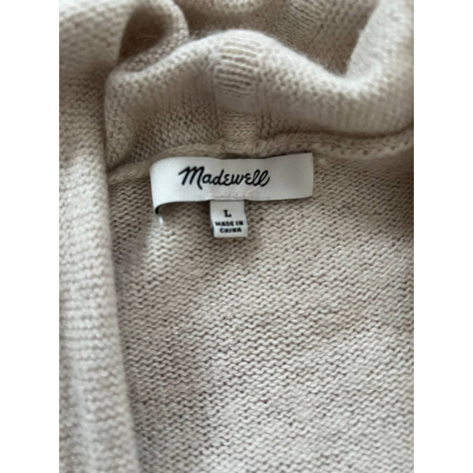 Madewell MADEWELL Open Front Brushed Rib Cream Large A001722 Size L / US 10 / IT 46 - 4 Thumbnail
