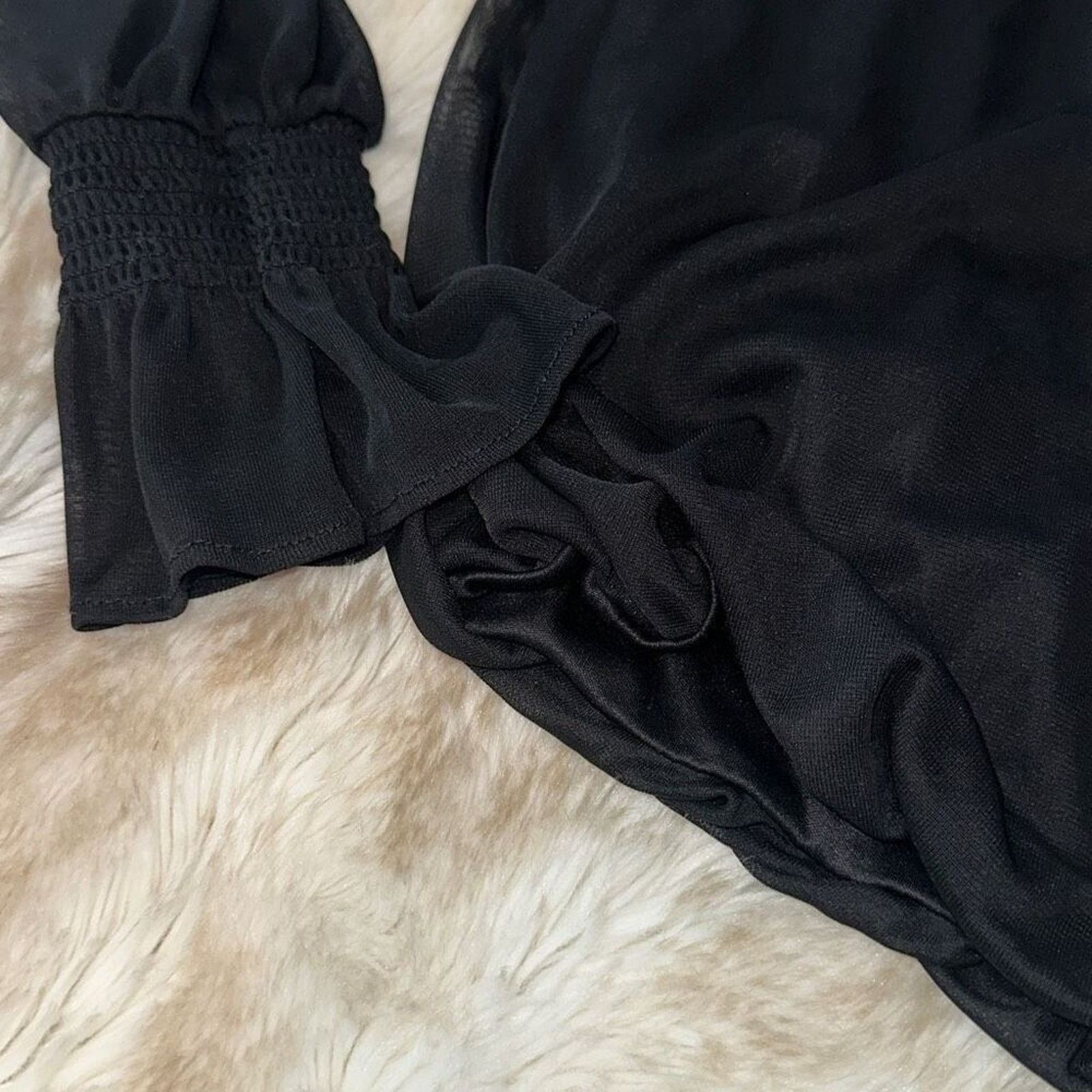 Express Express Black Mock Neck Long Sleeve Blouse | Sz XS Size XS / US 0-2 / IT 36-38 - 2 Thumbnail