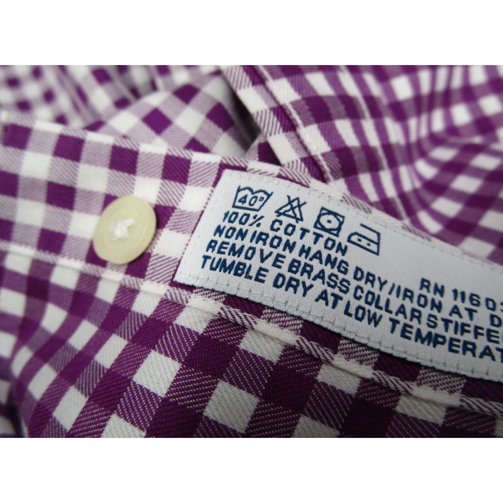 Charles Tyrwhitt Charles Tyrwhitt Shirt Mens 16 Large Purple Non Iron Slim Fit French Cuffs Size US S / EU 44-46 / 1 - 5 Thumbnail