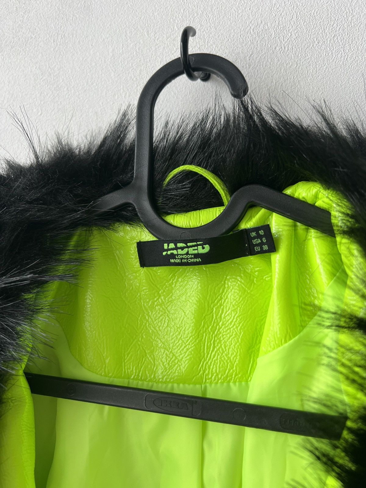 Jaded London Jaded London Neon Green Trench Coat Faux Fur Trims UK10 Size S / US 4 / IT 40 - 5 Thumbnail