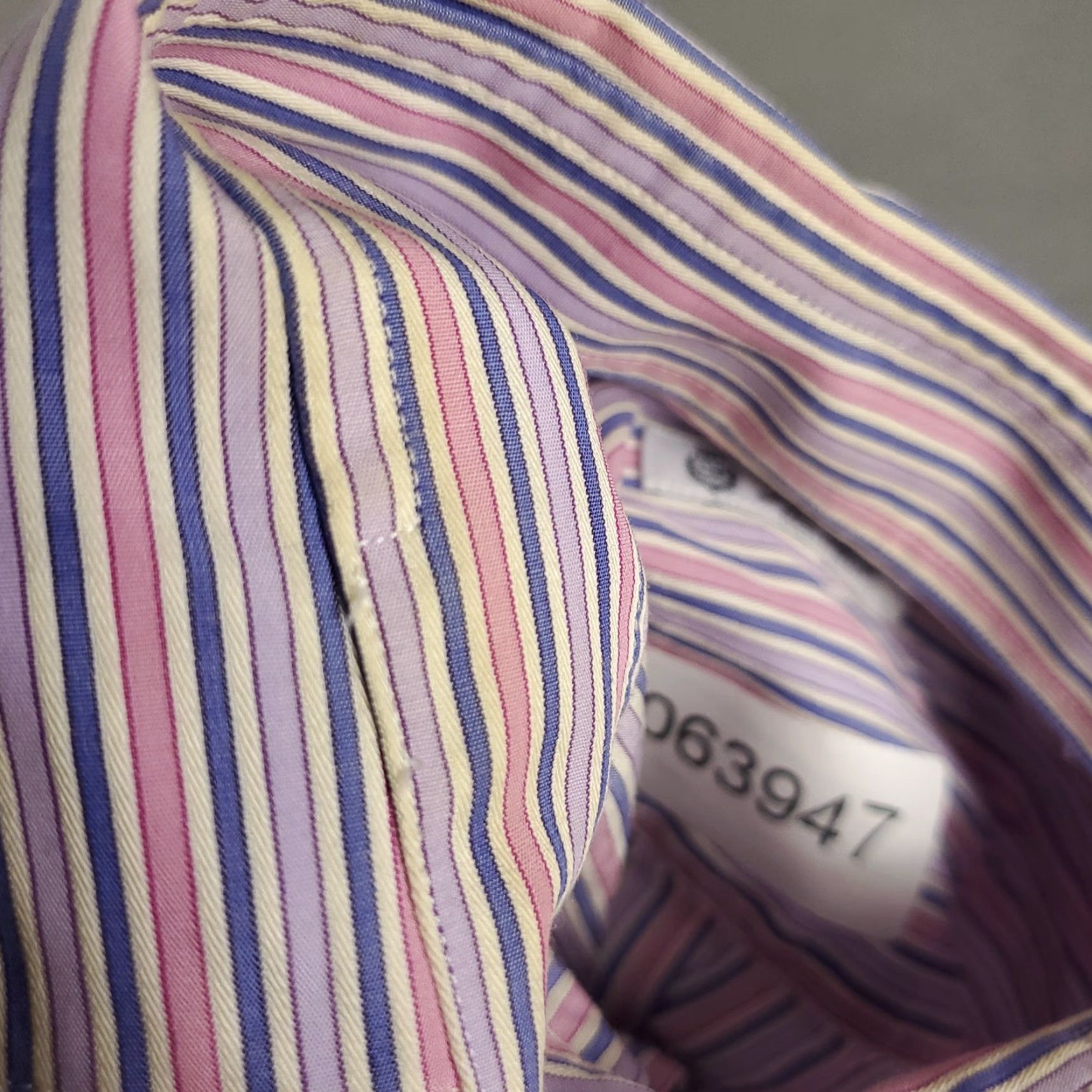 Loro Piana Loro Piana Shirt Mens Size 16.5 Blue Pink Striped Italy Button Up Long Sleeve Shirt Size US L / EU 52-54 / 3 - 4 Thumbnail