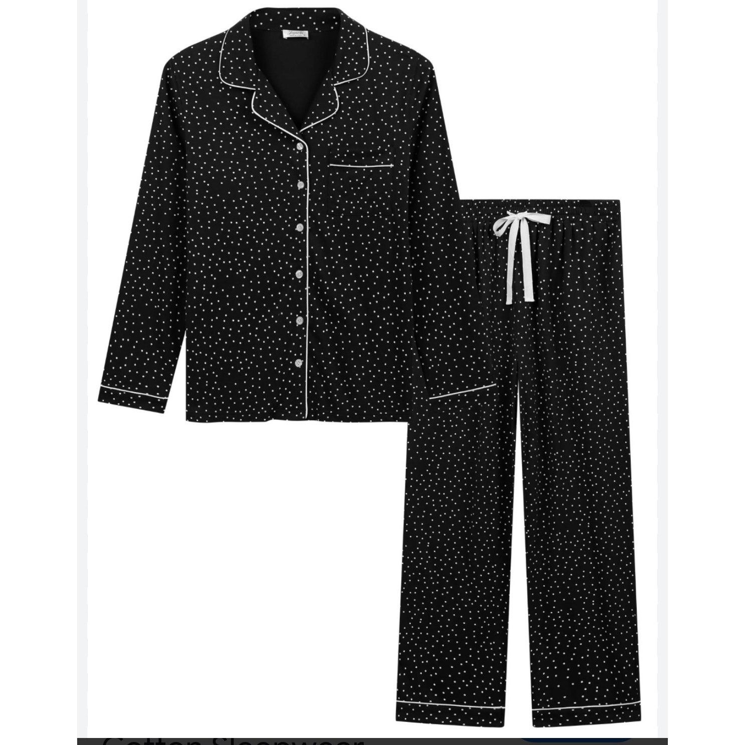 Other Joyarsia Women's Black White Polka Dot Pajama Set S NWOT Size ONE SIZE - 1 Thumbnail