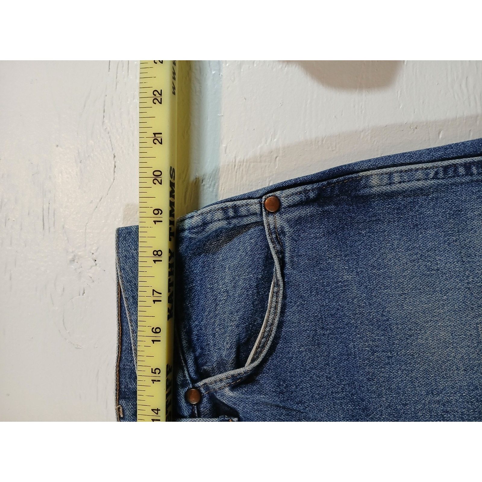 Wrangler Wrangler (38 X 34) Men's Blue Denim Jeans Size US 38 / EU 54 - 7 Thumbnail