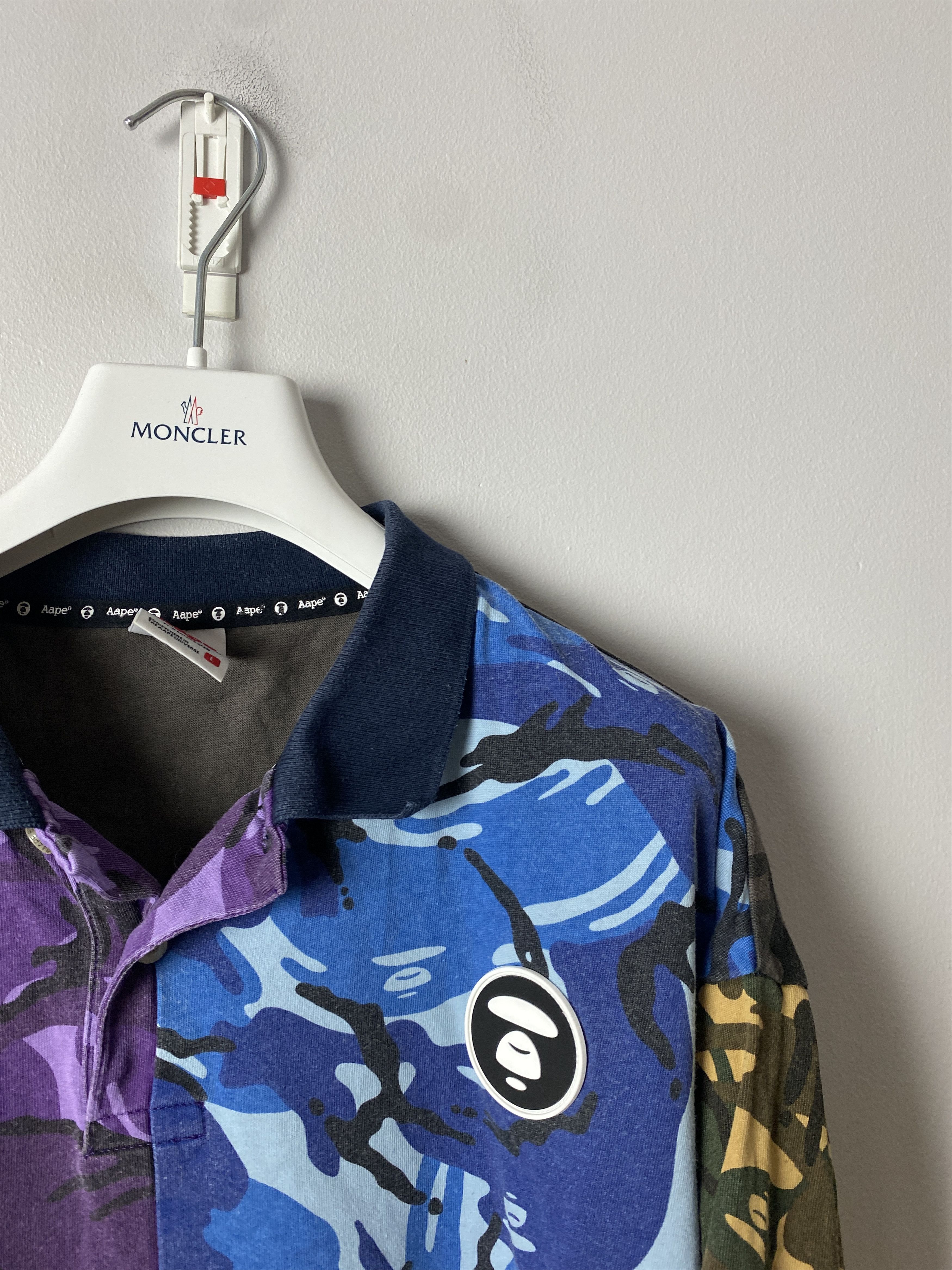 Aape Aape by A Bathing Ape multicolor camo polo t-shirt tee Size US L / EU 52-54 / 3 - 5 Thumbnail
