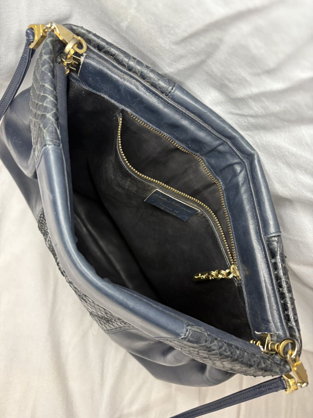 Salvatore Ferragamo × Vintage Vintage Ferragamo Leather & Snakeskin Crossbody Bag Size ONE SIZE - 2 Thumbnail