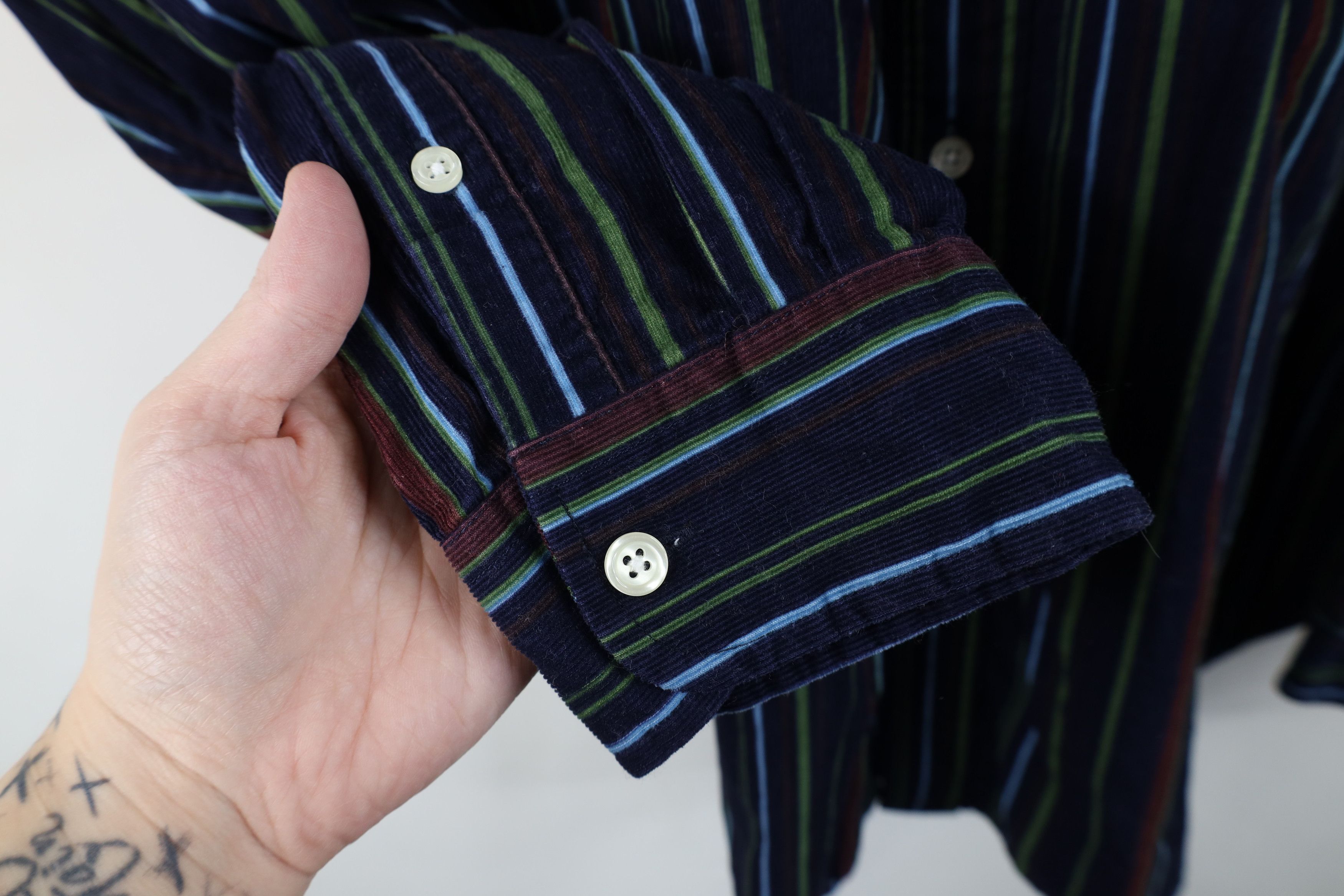 Vintage Vintage 90s Y2K Streetwear Corduroy Collared Button Shirt Size US XL / EU 56 / 4 - 6 Thumbnail
