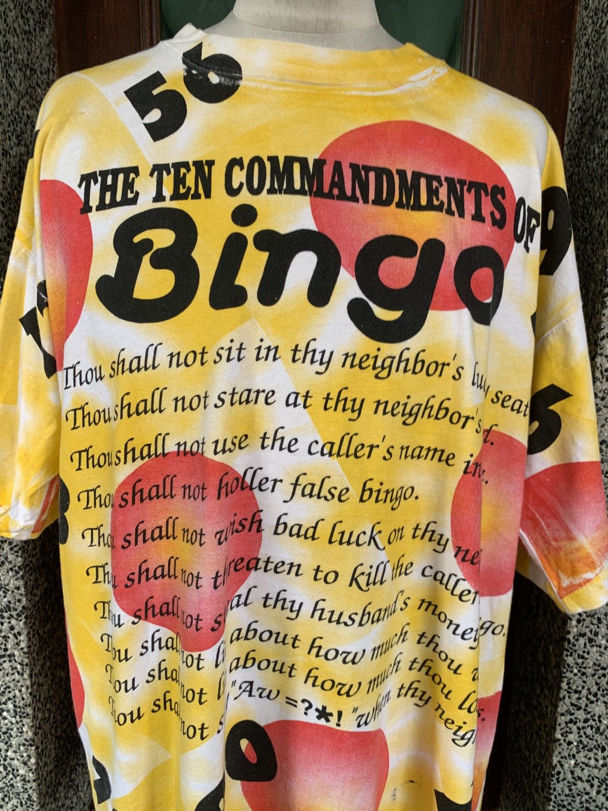 Vintage Vintage 90s Ten Commandments Bingo All Over Print T shirt Size US XL / EU 56 / 4 - 2 Thumbnail