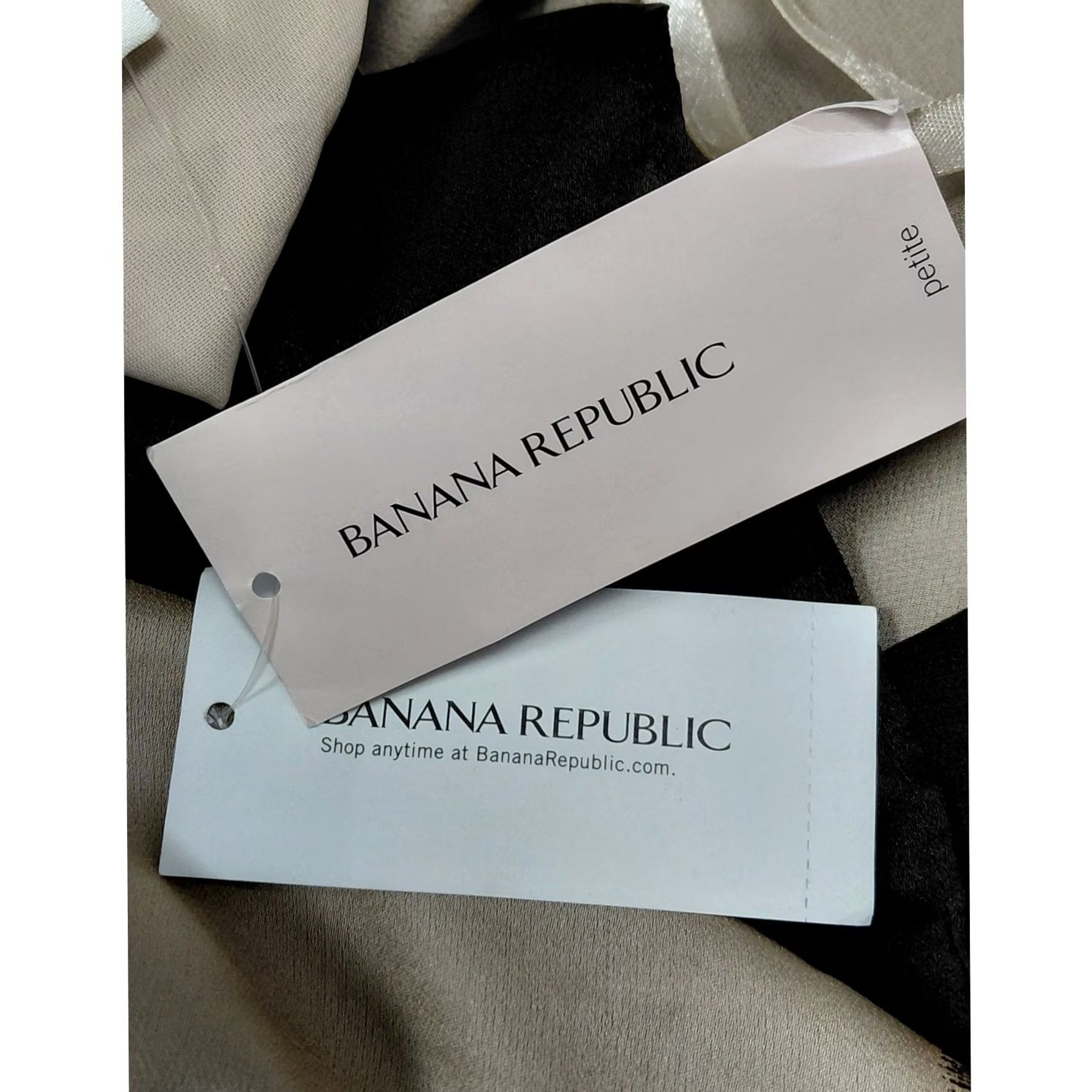 Banana Republic BANANA REPUBLIC Dress Beige Solid Sleeveless Knee Length 00P Silk Foldover Tank Style Ladies Womens NWT Size XXS / US 00 / IT 34 - 6 Thumbnail