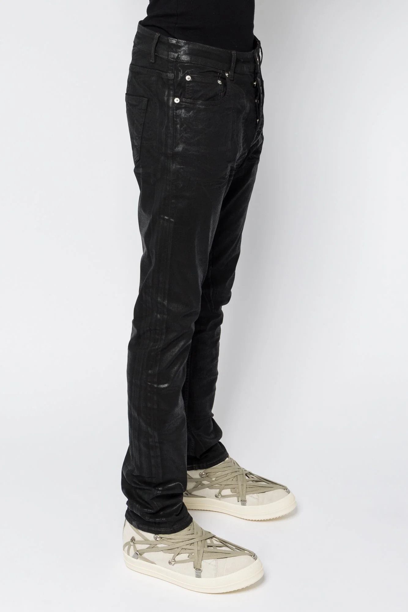 Rick Owens o1mle0426 Detroit Cut Pants in Black Size 28" / US 6 / IT 42 - 2 Thumbnail