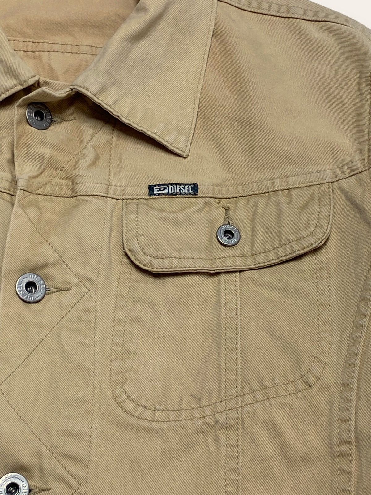 Diesel Vintage DIESEL Beige Denim Jean Jacket Grunge Y2K Size M / US 6-8 / IT 42-44 - 3 Thumbnail