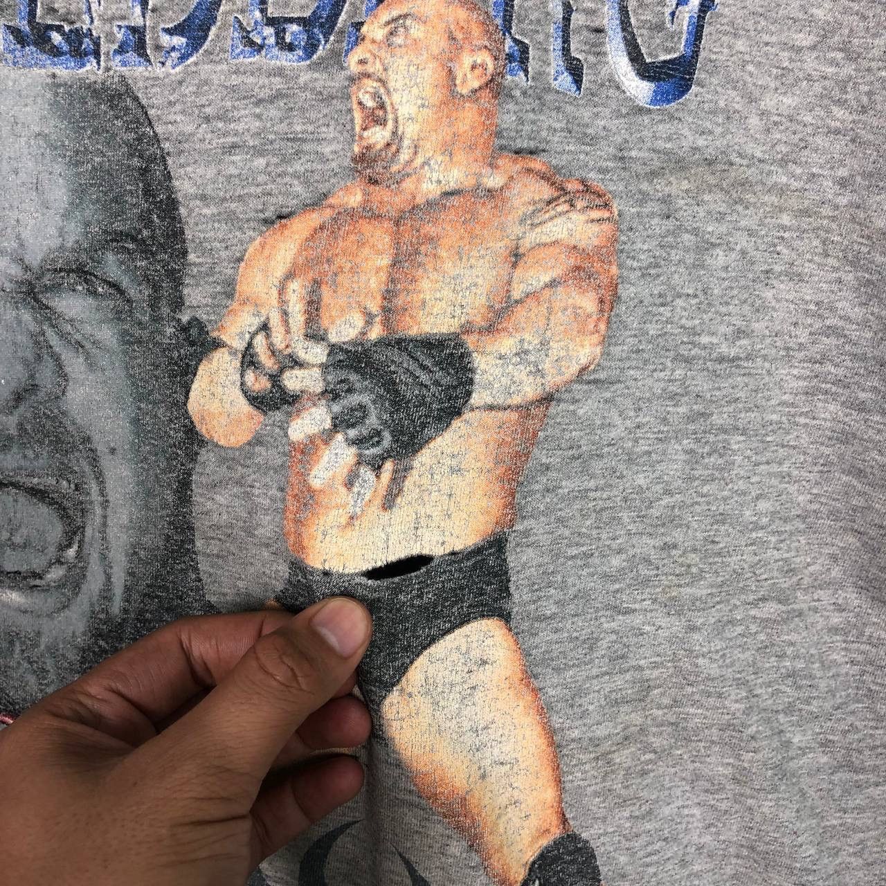Vintage Thrashed 90s Goldberg Wrestling Destroyed Tshirt ERD GRUNGE Size US XL / EU 56 / 4 - 4 Thumbnail
