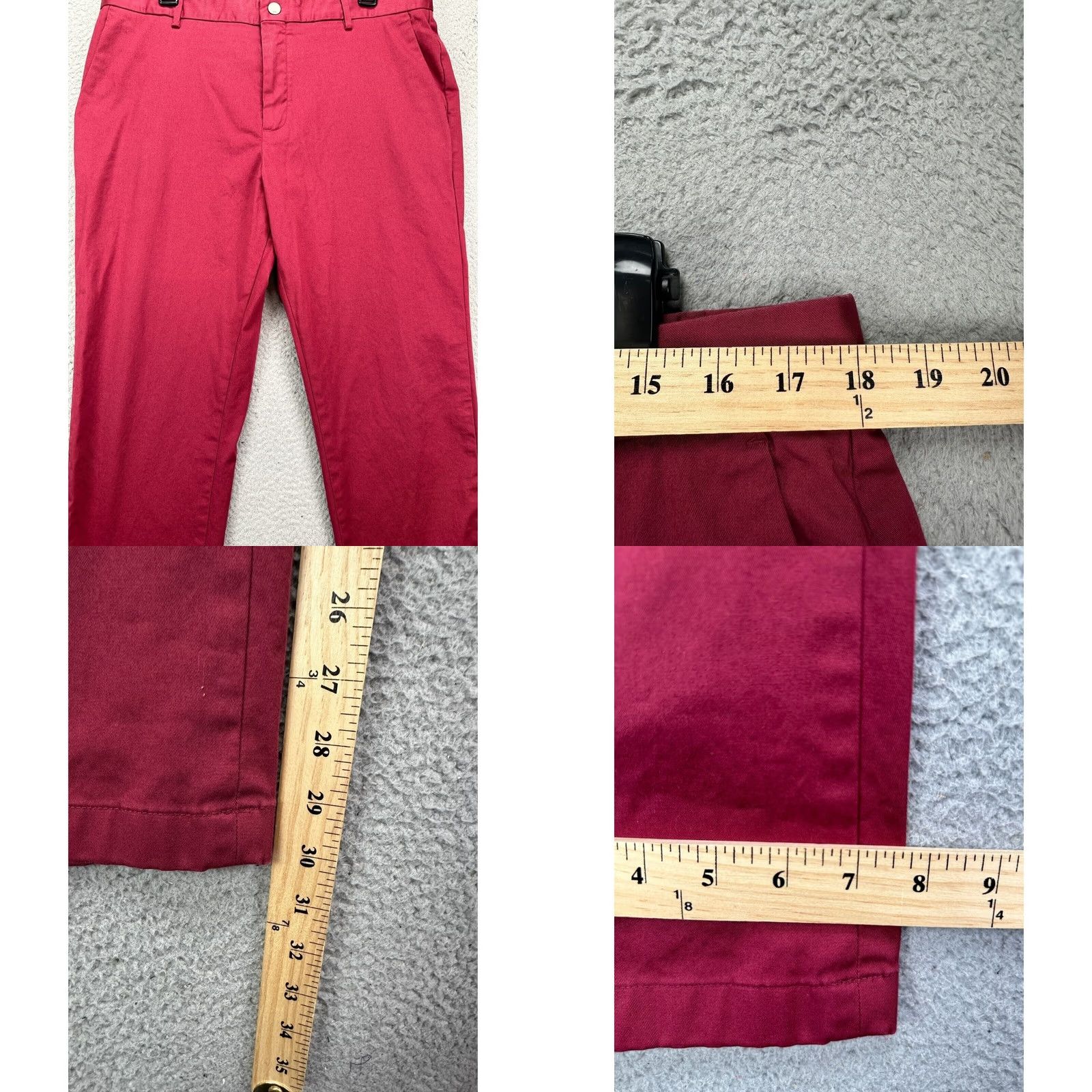 Vintage Spoke Sharps Build B Red Khakis Pants Mens 36 Flat Front Straight Logo Pockets Regular Fit Casual Men Size US 36 / EU 52 - 8 Thumbnail