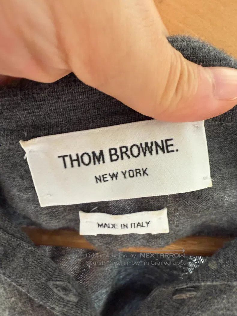 Thom Browne Thom Browne Four Stripe Wool Knit Sweater, Medium Gray Size XS / US 0-2 / IT 36-38 - 2 Thumbnail