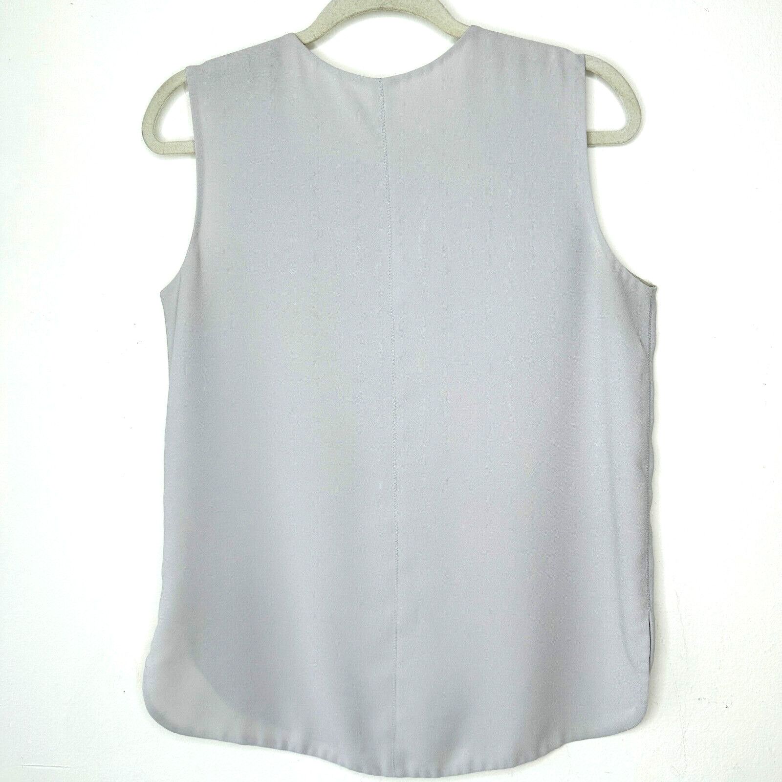 Other Stone Gray Sleeveless Blouse Shoulder Zip Split Curve Hem S Size S / US 4 / IT 40 - 7 Thumbnail