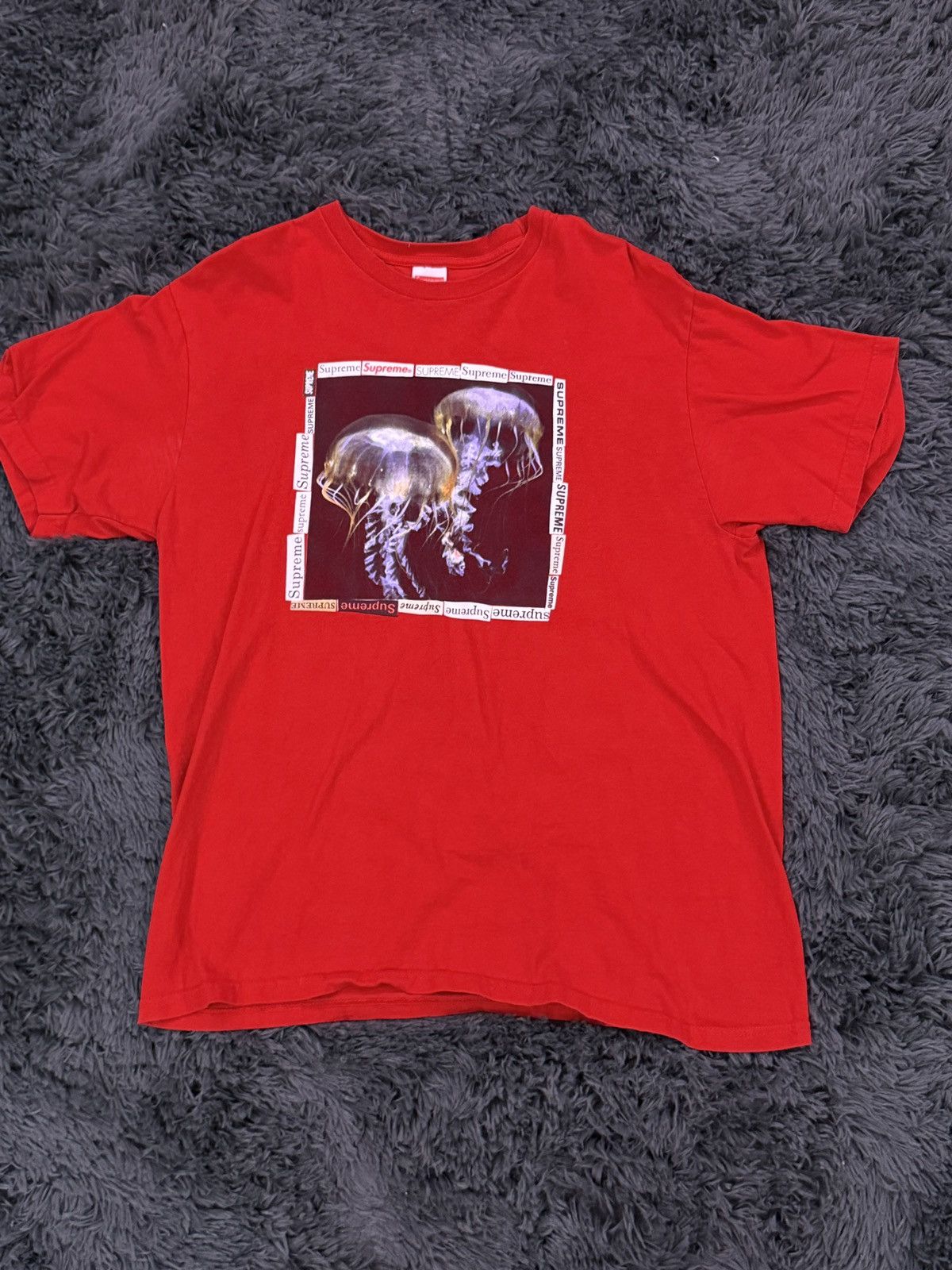 Supreme Red Supreme Jellyfish Tee Size US L / EU 52-54 / 3 - 1 Thumbnail