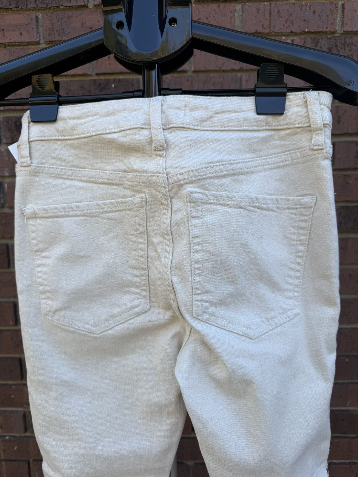 Free People Free People Side Bead Embellish Skinny Distress Ivory Jeans Size 27" / US 4 / IT 40 - 8 Thumbnail