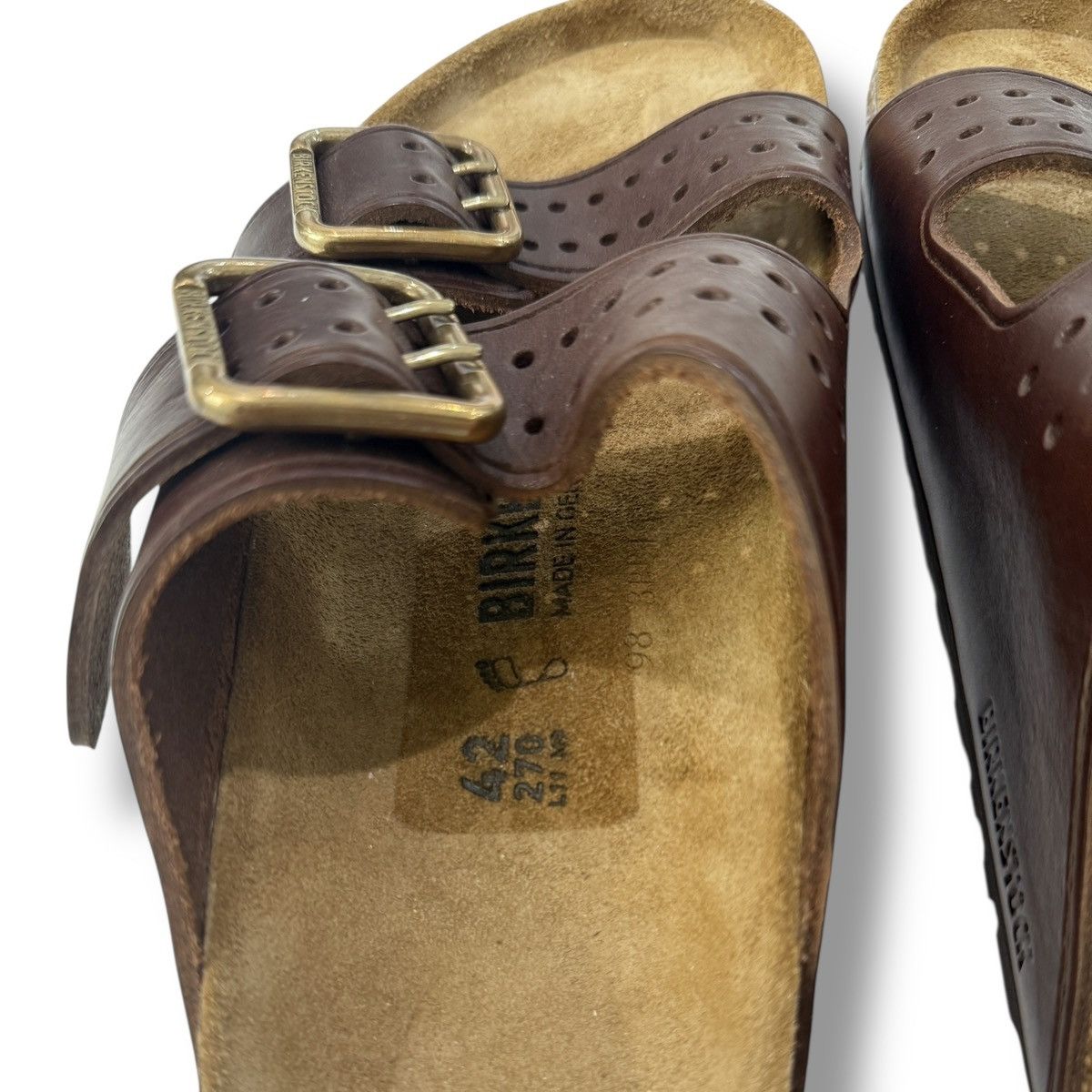 Birkenstock Arizona Bold Gap Roast Leather Regular Width Size US 9.5 / EU 42-43 - 8 Thumbnail