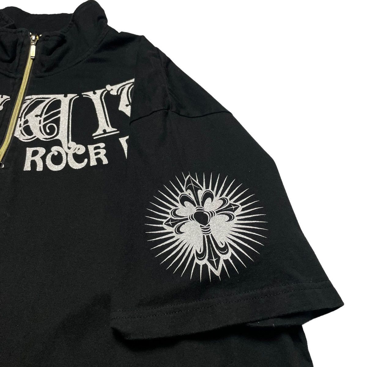 Seditionaries Y2K TIME STEP CROSS SKULL PUNK GOTHIC HALF ZIPPER TSHIRT Size US XXL / EU 58 / 5 - 6 Thumbnail
