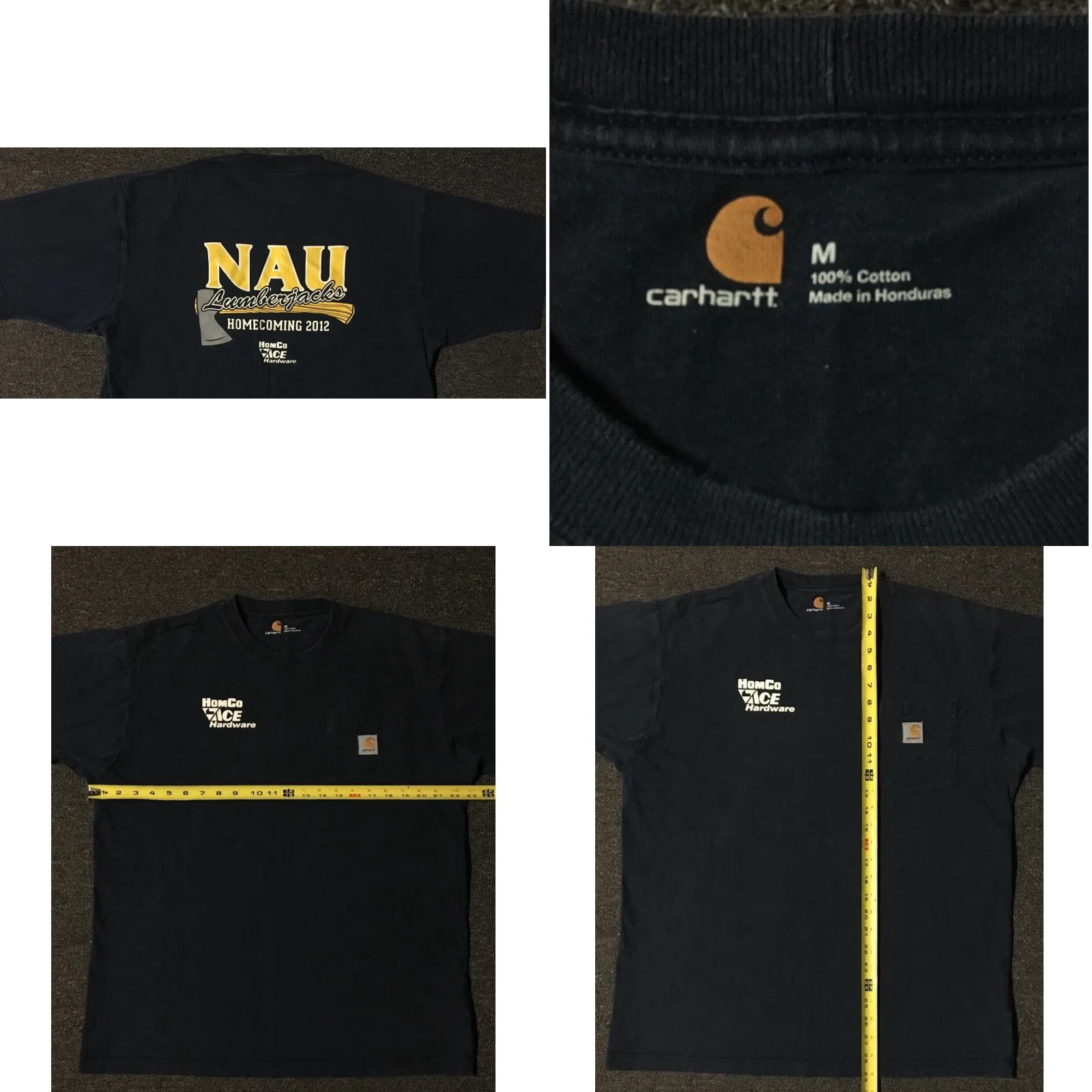 Lumberjack VINTAGE Carhartt NAU Lumberjacks Homecoming Faded Shirt M Blue College 90s Graphic Tee Mens Shirt Size US M / EU 48-50 / 2 - 8 Thumbnail