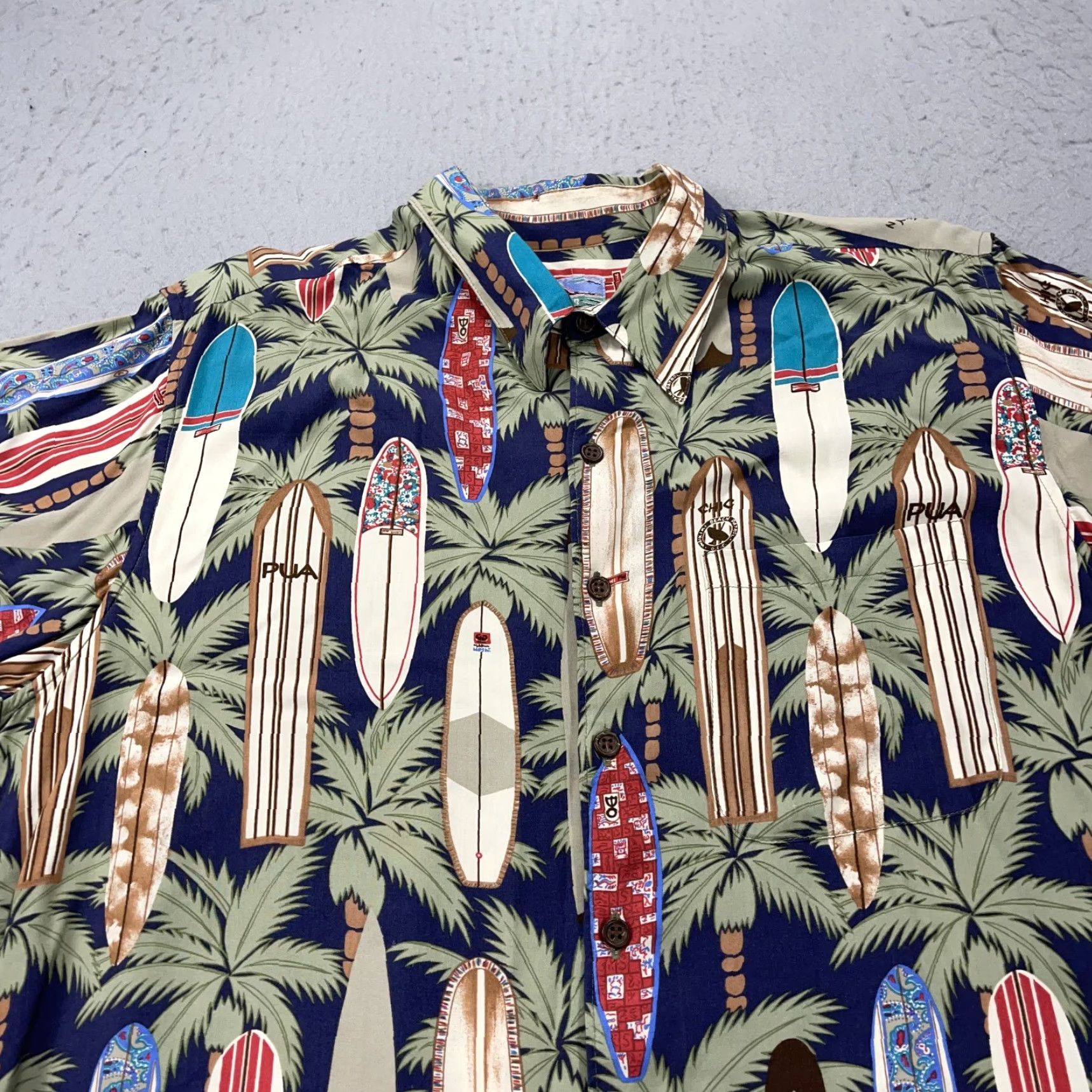 Reyn Spooner VINTAGE Reyn Spooner Shirt Mens 2XL Rayon Surf Boards Hawaiian Floral Beach 90s Size US XXL / EU 58 / 5 - 2 Thumbnail