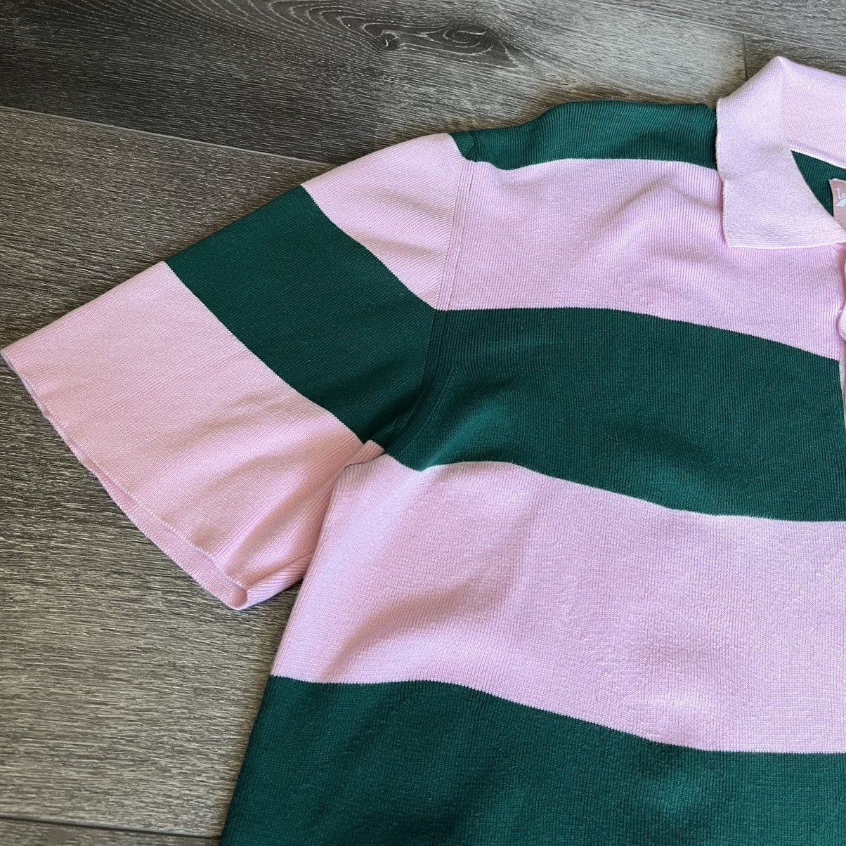 Golf le Fleur Golf le Fleur Wavy Stripe Knit Polo Shirt Pink Green Rare Size US L / EU 52-54 / 3 - 4 Thumbnail