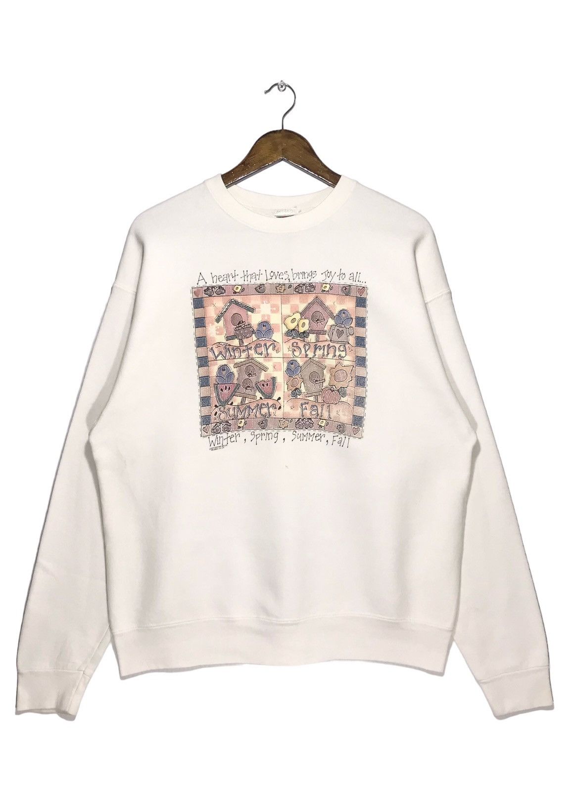 Fruit Of The Loom × Vintage Vintage Art Season Winter Sweatshirt Size US L / EU 52-54 / 3 - 1 Thumbnail
