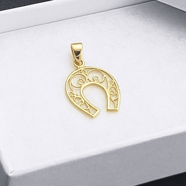 Other Horseshoe Pendant Lucky Charm Jewelry Real 14k Yellow Gold Size ONE SIZE - 1 Thumbnail