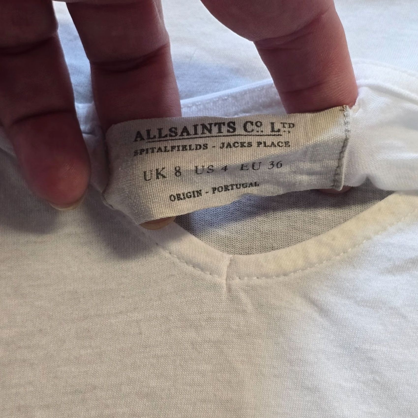 Allsaints AllSaints Top Womens Size 4 White V Neck High Low Lightweight Capsule Beachy Size S / US 4 / IT 40 - 6 Thumbnail