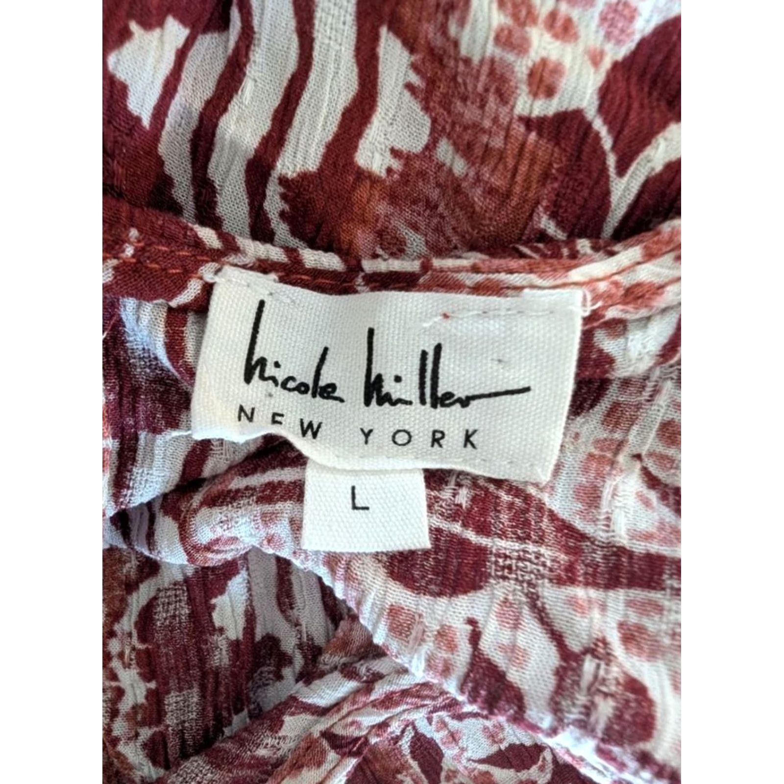 Nicole Miller Nicole Miller Sleeveless Button Back Top Women Size Large Boho Festival EUC Brown Tank Round Neck Shirt Womens Size L / US 10 / IT 46 - 5 Thumbnail