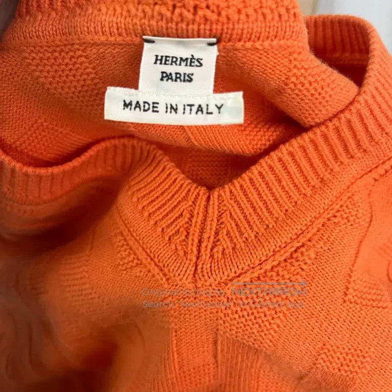 Hermes Hermes Orange V-neck sweater, pure wool Size XS / US 0-2 / IT 36-38 - 3 Thumbnail