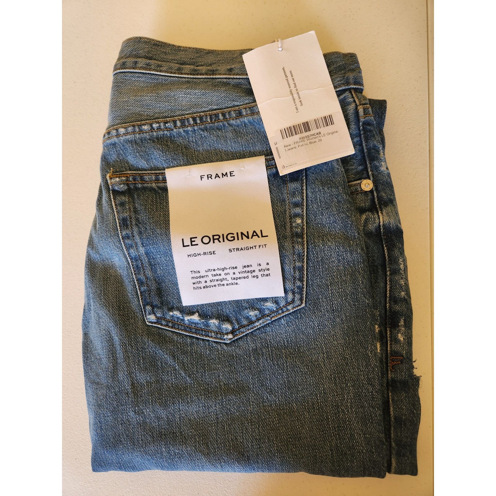 Frame FRAME Women's LE Original Jeans, Patina, Blue Size 29 Size 29" - 2 Thumbnail