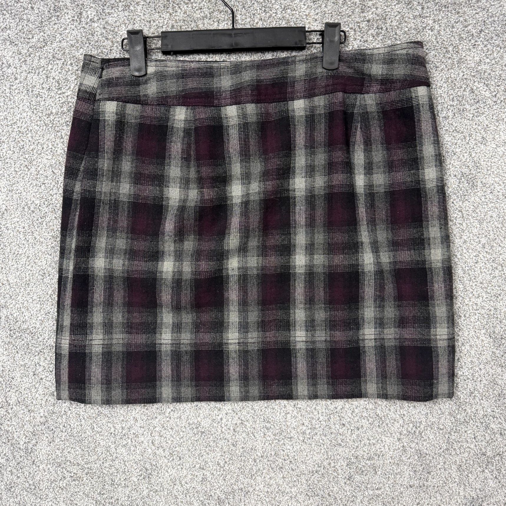 Ann Taylor Ann Taylor Loft Skirt Size 12 Gray Purple Plaid Wool Blend Dark Academia Goth Size 34" / US 12 / IT 48 - 7 Thumbnail