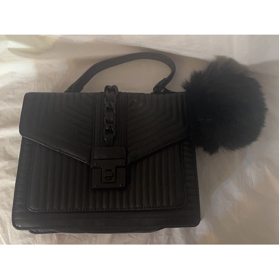 Aldo ALDO Jerilini Black Quilted Top Handle Satchel Size ONE SIZE - 2 Thumbnail