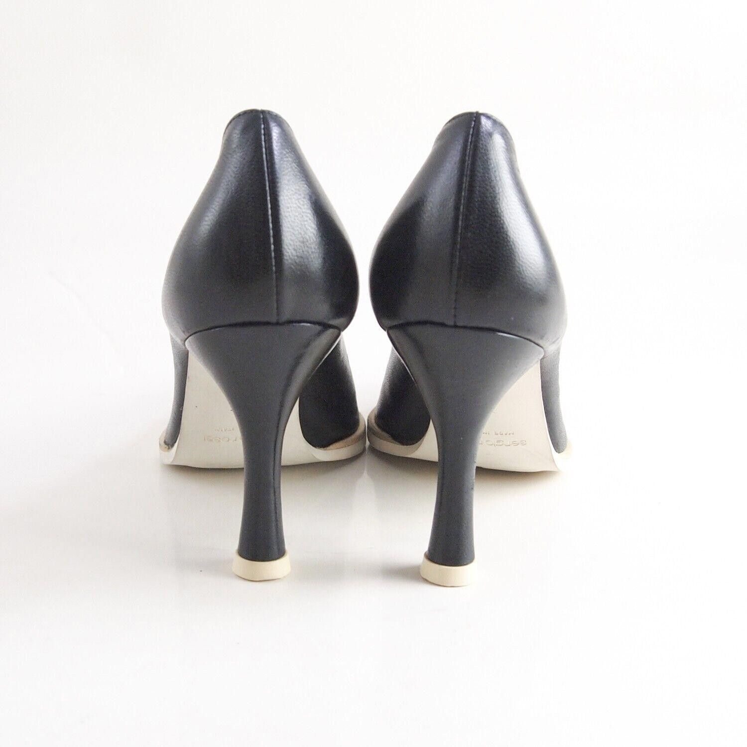 Sergio Rossi Sergio Rossi Heels Black Leather Mid Pointy Toe US 6 EU 36 Size US 6 / IT 36 - 6 Thumbnail