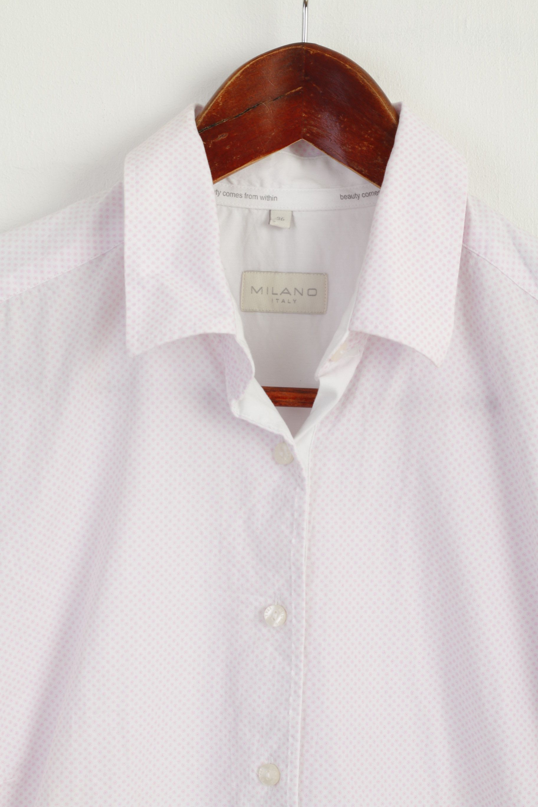 Vintage MILANO Italy Women 36 S Casual Shirt Pink 8300 Size S / US 4 / IT 40 - 2 Thumbnail
