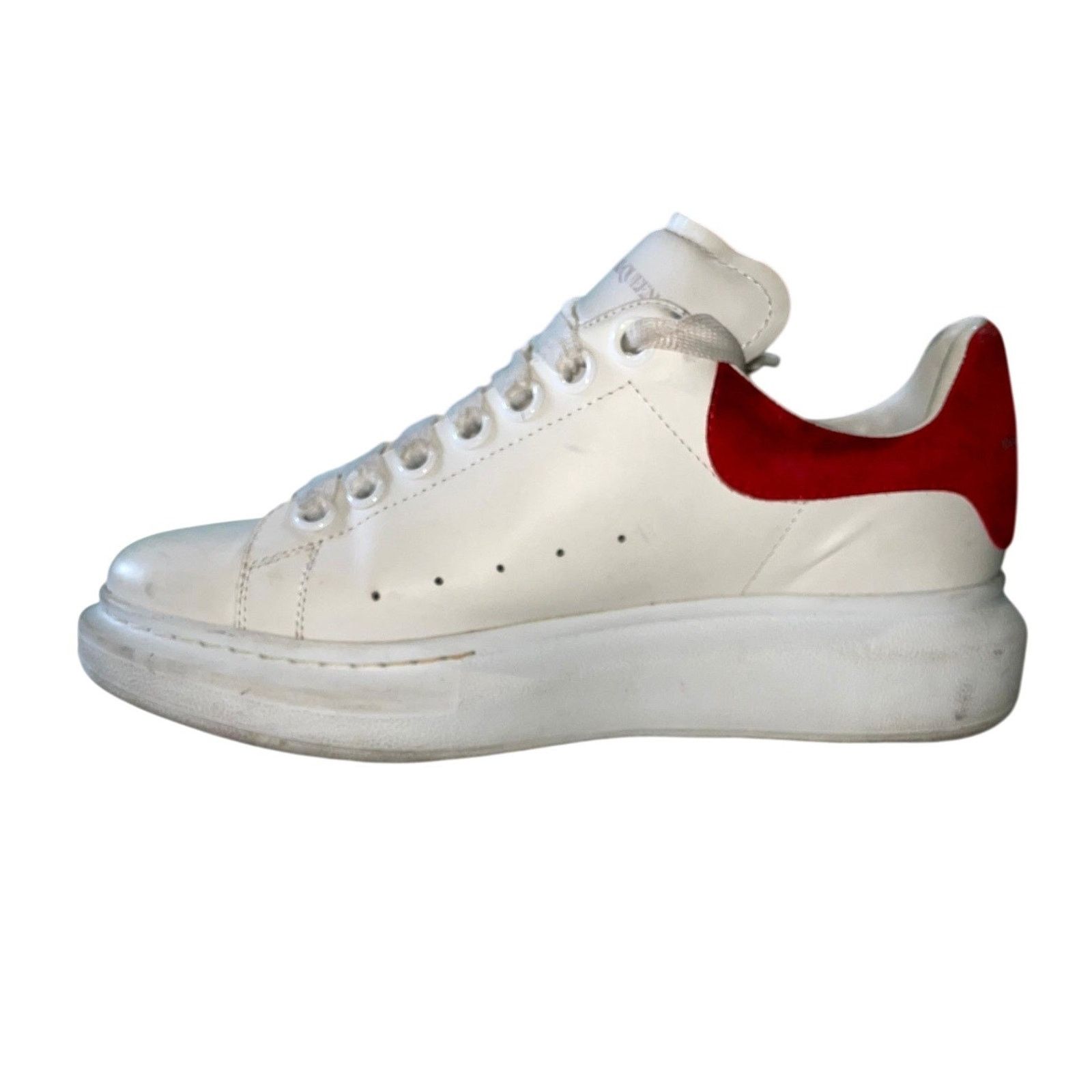 Alexander McQueen Alexander Mcqueen White & Lust Red Sneakers Size US 5 / EU 37 - 2 Thumbnail