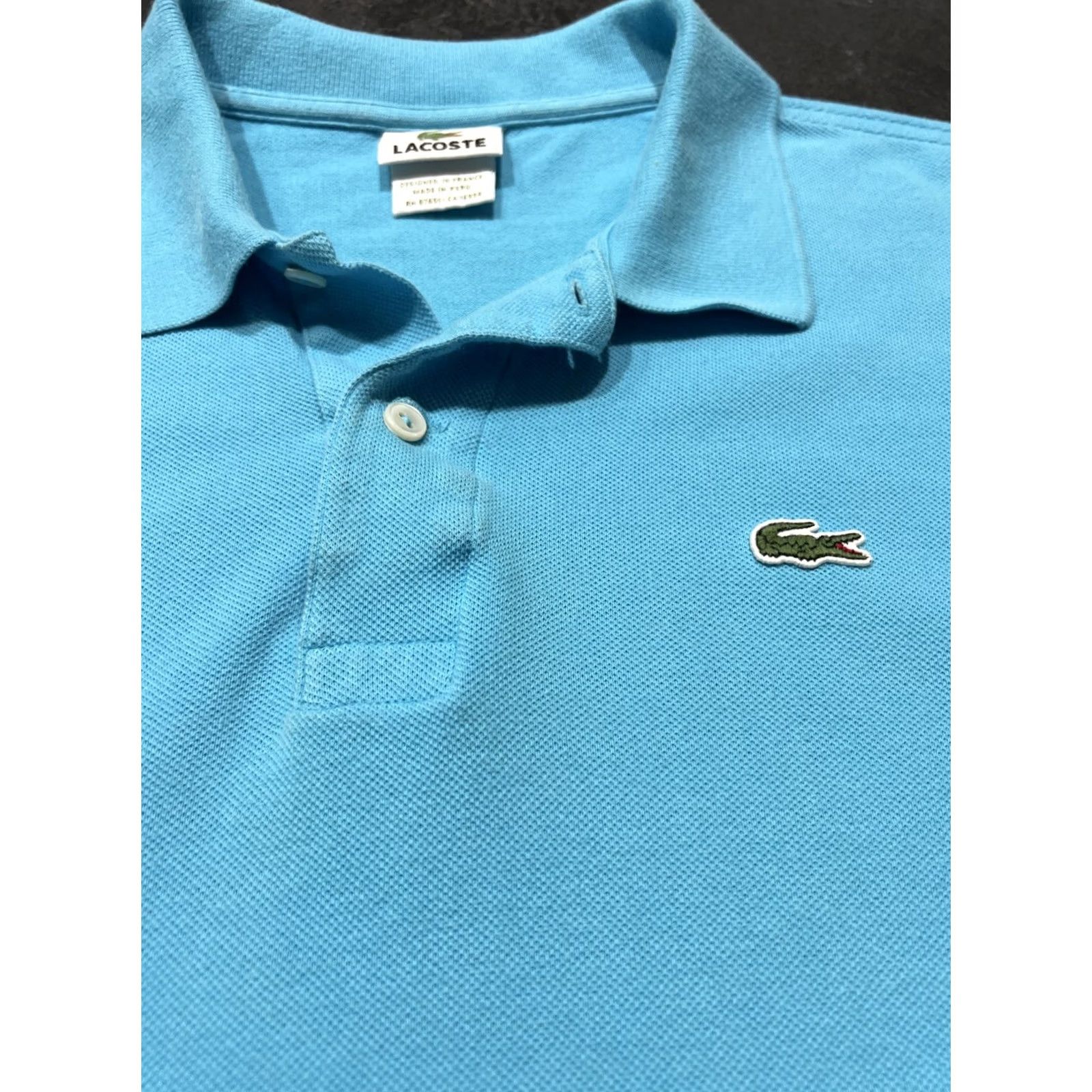 Lacoste VINTAGE Lacoste Polo Shirt XL Aqua Blue Short Sleeve Collared Button-Up Sports Men G Size US XL / EU 56 / 4 - 5 Thumbnail