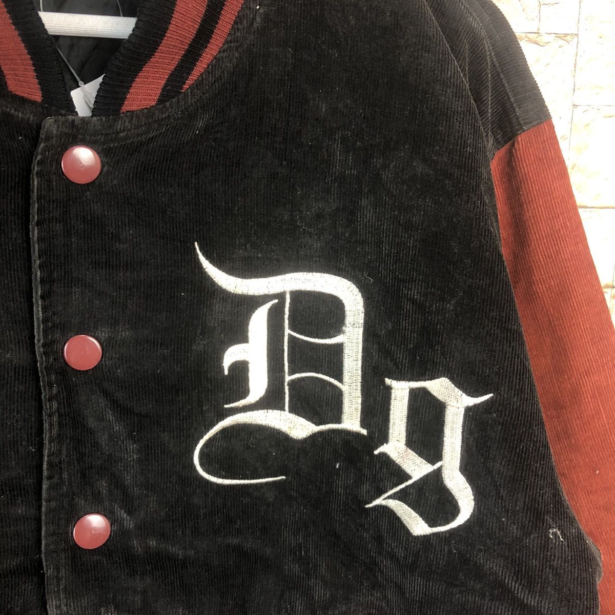 Japanese Brand DL Letter Red 4 Black/Maroon Bomber varsity Jacket #A4 Size US L / EU 52-54 / 3 - 9 Thumbnail