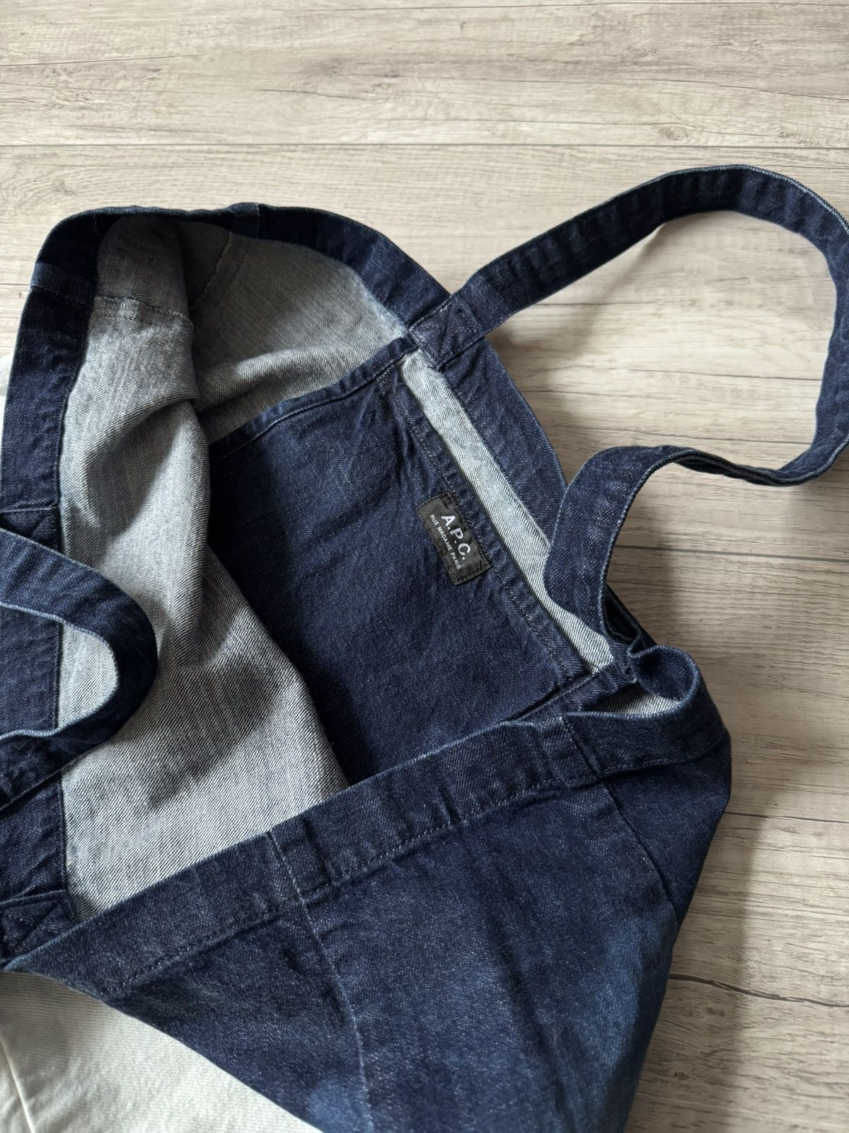 A.P.C. A.P.C. Chic Minimalist Denim Canvas Tote Designer Handbag Size ONE SIZE - 4 Thumbnail