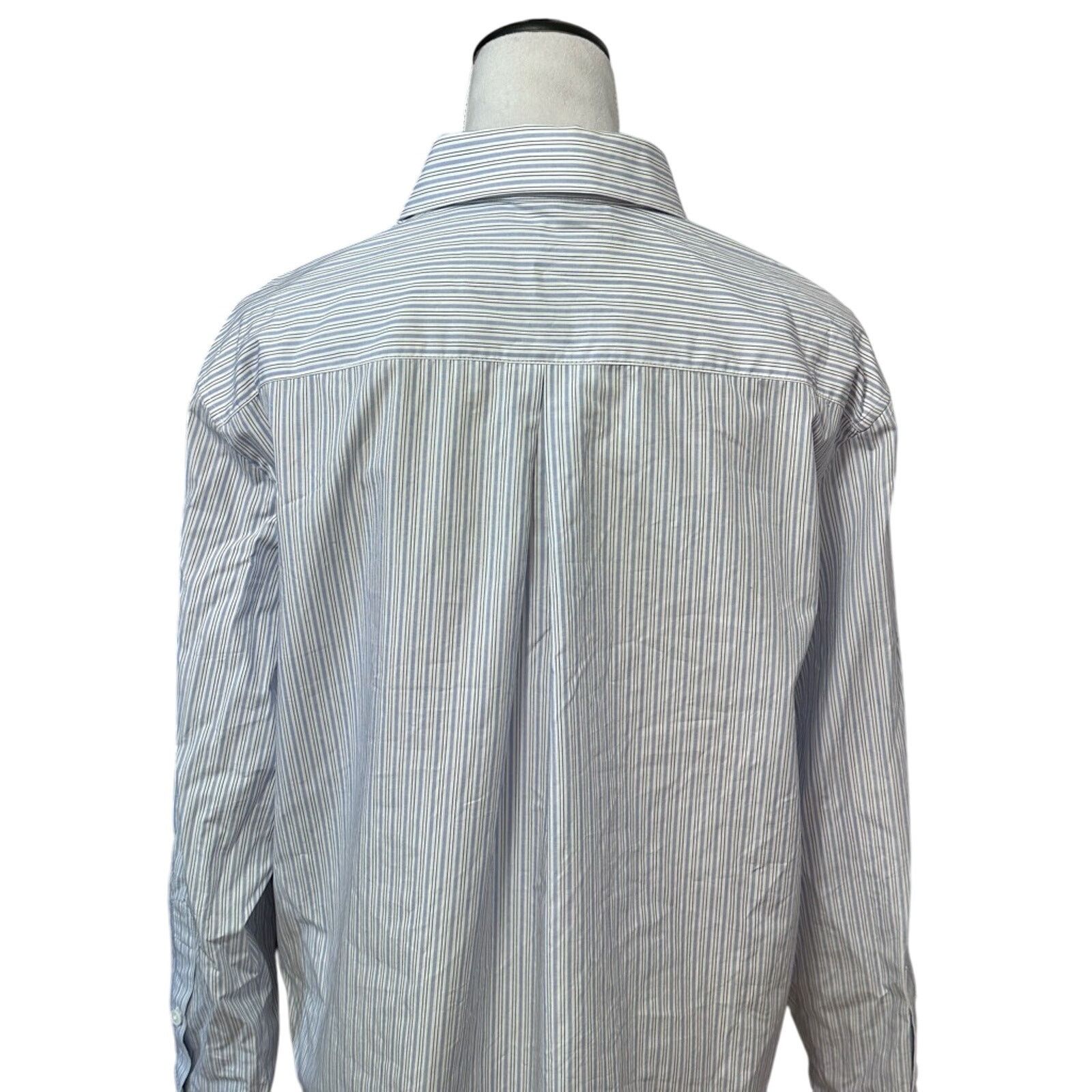 Other Nancyavally Women Button Up Shirt Blue Striped Long Sleeve S Size S / US 4 / IT 40 - 5 Thumbnail