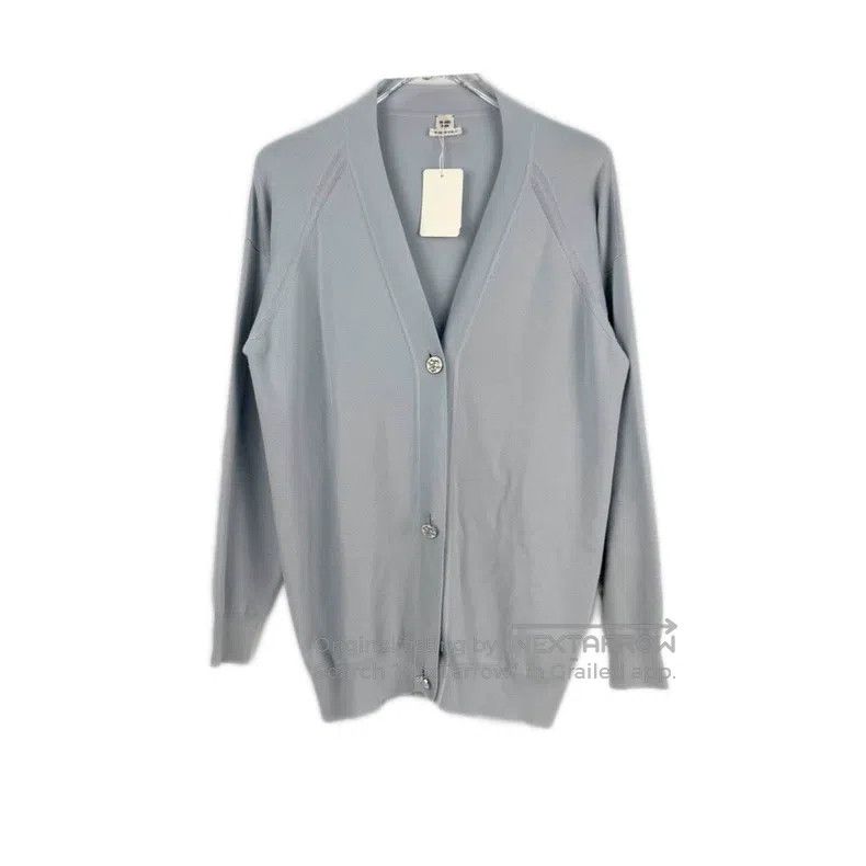 Hermes Hermes Light blue silk and cashmere cardigan Size XXS / US 00 / IT 34 - 1 Thumbnail
