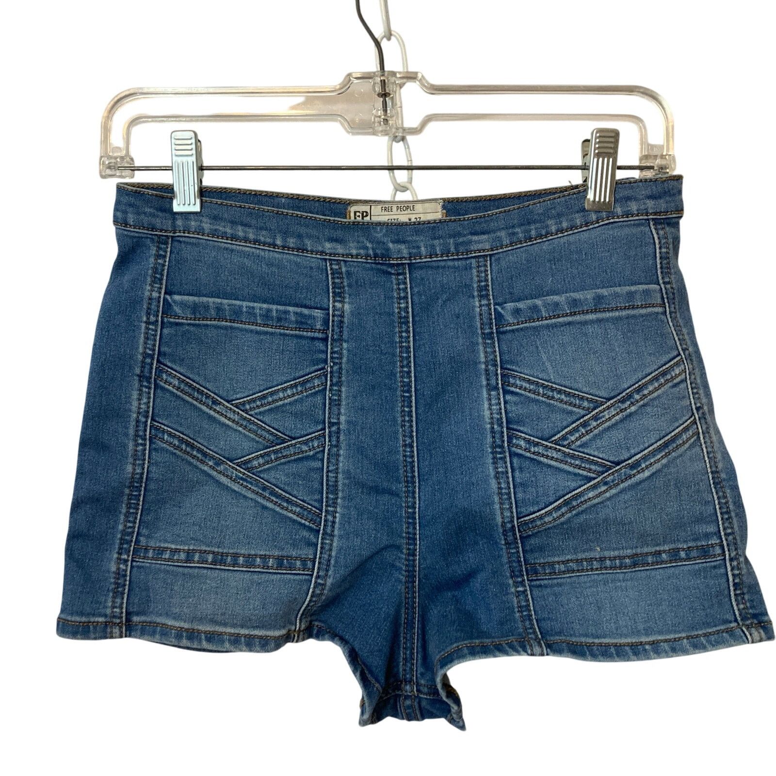 Free People Free People Blue Denim Love Radar Mini Festival Jean Shorts Size 27" / US 4 / IT 40 - 1 Thumbnail
