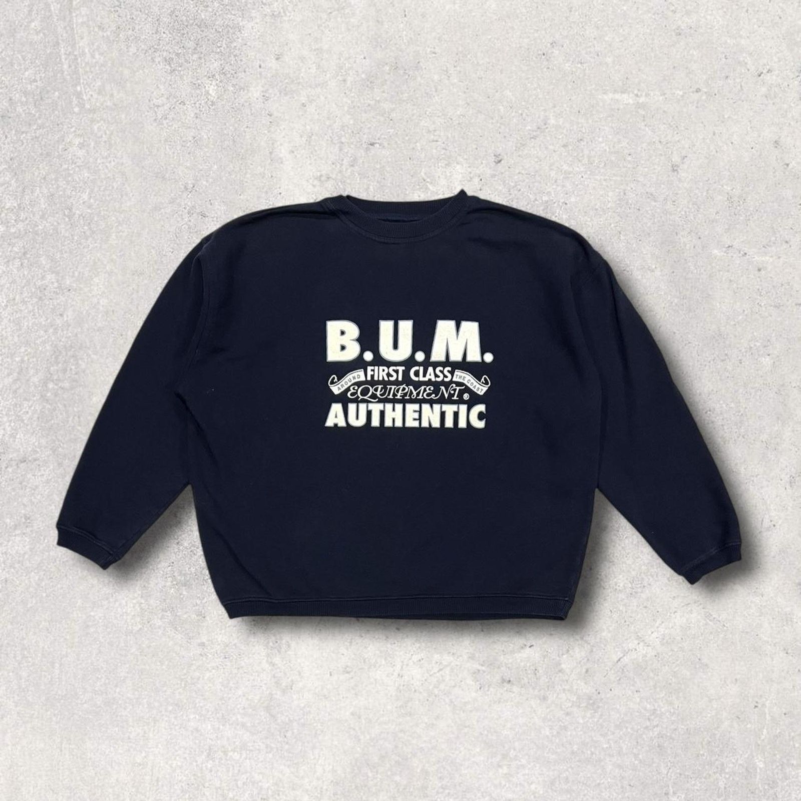 B.U.M Equipment B.U.M. Equipment (Vintage) Navy Blue Crewneck Sweatshirt Size US M / EU 48-50 / 2 - 1 Thumbnail